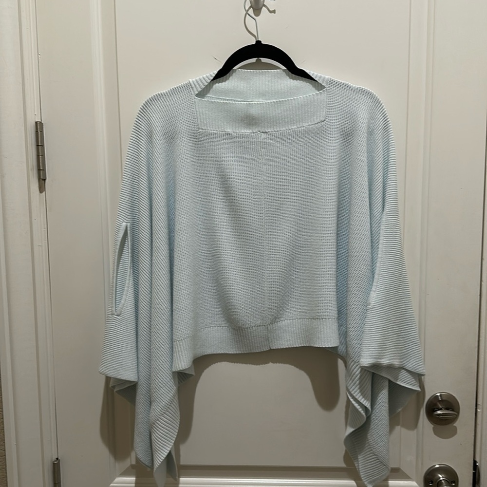NWOT Lululemon light blue poncho never worn! Light and beautiful knit!